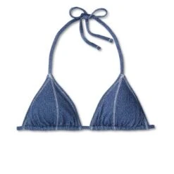 Women's Denim Textured Triangle Bikini Top - Wild Fable™ Denim Blue -Lady Clothing Store GUEST ac1aa9ae 97bf 4e91 b382 0beb69ad8141