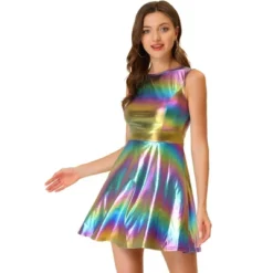 Allegra K Women's Metallic Sleeveless High Waist Party Holographic Dress 24 Allegra K Women's Metallic Sleeveless High Waist Party Holographic Dress -Lady Clothing Store GUEST ac583885 1ff0 4d43 afc1 9c844ab9facf
