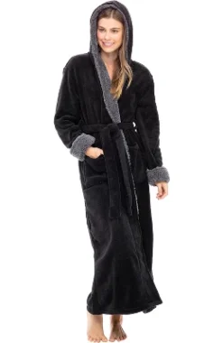 Women's Warm Winter Robe, Plush Fleece Full Length Long Hooded Bathrobe -Lady Clothing Store GUEST ad076d90 6725 4937 8caf 696b9280388d