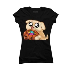 Junior's Design By Humans Halloween Candy Pup By Puppers T-Shirt -Lady Clothing Store GUEST af07558d d440 44f8 b782 df30a3a70a83