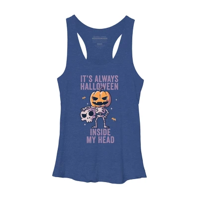 Women's Design By Humans It's Always Halloween Inside My Head Funny Cute Spooky By EduEly Racerback Tank Top 9 Women's Design By Humans It's Always Halloween Inside My Head Funny Cute Spooky By EduEly Racerback Tank Top - Image 7