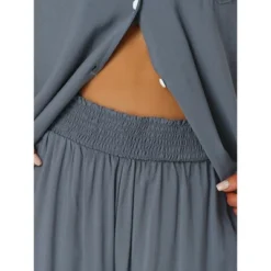 Cheibear Womens Pajama Sets Short Sleeve Shirt Long Pant Sleevewear Nightshirt PJ Set -Lady Clothing Store GUEST b1ba88bd 1461 4313 9406 7fae5f56934a