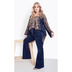 Women's Plus Size Harmony Flare Jean - Dark Wash | AVEOLOGY -Lady Clothing Store GUEST b370cf35 7915 4370 8f1f 6b1c036345a6