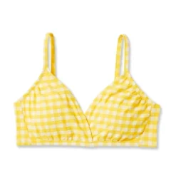 Women's Textured Gingham Triangle Bikini Top - Kona Sol™ Yellow -Lady Clothing Store GUEST b4c9353a 3eab 40dd 91c7 10a268f3e62d