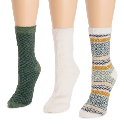 MUK LUKS Women's Pair Pack Fuzzy Crew Fall 5 MUK LUKS Women's Pair Pack Fuzzy Crew Fall - Image 3