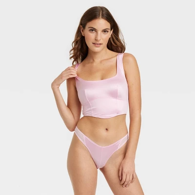 Women's Satin Corset - Colsie™ Pink 5 Women's Satin Corset - Colsie™ Pink - Image 3