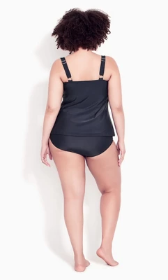 Women's Plus Size Twist Tankini Top - Navy | EVANS