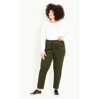 Women's Plus Size Walk On By Trouser - Olive | EVANS 9 Women's Plus Size Walk On By Trouser - Olive | EVANS - Image 7