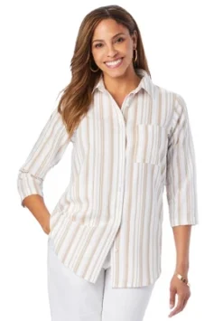 Jessica London Women’s Plus Size Linen 3/4 Sleeve Tunic -Lady Clothing Store GUEST bf473d8b 2d44 4cd9 b52b b6cc8ec69620