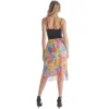 Womens Knee Length Elastic Waist Floral Pattern Skirt