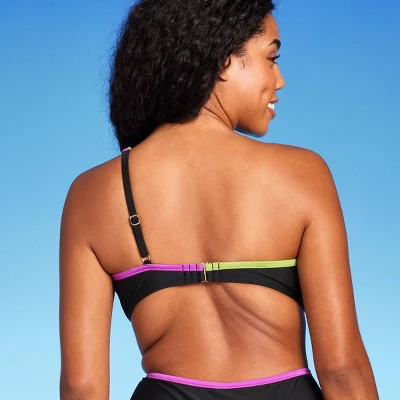 Women's Contrast Binding One Shoulder Bralette Bikini Top - Shade & Shore™ 6 Women's Contrast Binding One Shoulder Bralette Bikini Top - Shade & Shore™ - Image 4