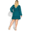 Women's Plus Size Dobby Tiered Dress - Teal | CITY CHIC