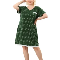 Agnes Orinda Womens Plus Size V Neck Polka Dots Short Sleeve Sleepwear Pajamas Nightgown -Lady Clothing Store GUEST c4983848 3d5d 4ebb abc8 5ca4fc4b9000