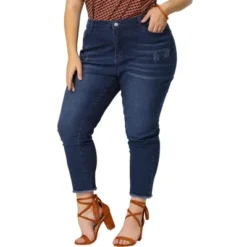 Agnes Orinda Women's Plus Size Denim Pants Frayed Washed Ankle Jeans With Slash Pockets 10 Agnes Orinda Women's Plus Size Denim Pants Frayed Washed Ankle Jeans With Slash Pockets -Lady Clothing Store GUEST c7e22edd f5a2 4681 9d92 7d80f044b8df