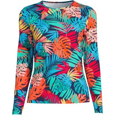 Lands' End Women's Crew Neck Long Sleeve Rash Guard UPF 50 Sun Protection Modest Swim Tee 16 Lands' End Women's Crew Neck Long Sleeve Rash Guard UPF 50 Sun Protection Modest Swim Tee - Image 14