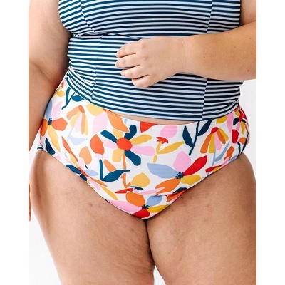 Lime Ricki Women's June Floral/Indigo Stripe Reversible Ultra High-Waist Bottom 7 Lime Ricki Women's June Floral/Indigo Stripe Reversible Ultra High-Waist Bottom - Image 5