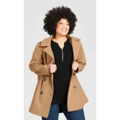 Women's Plus Size Faux Wool Peacoat - Camel | AVENUE -Lady Clothing Store GUEST c8deeb80 f935 4a03 99d3 e242cc6209a0