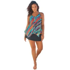 Swim 365 Women’s Plus Size Longer Length Mesh Tankini Top -Lady Clothing Store GUEST c9faea8f e331 49c9 b86b 3963dbffea83