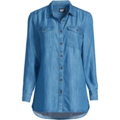 Lands' End Women's Indigo Tencel Heritage Long Sleeve Shirt 11 Lands' End Women's Indigo Tencel Heritage Long Sleeve Shirt -Lady Clothing Store GUEST cb0550c8 ed7e 425f a731 2fcbe48170e8