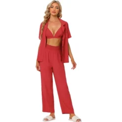 Cheibear Womens Pajama Sets Short Sleeve Shirt Long Pant Sleevewear Nightshirt PJ Set -Lady Clothing Store GUEST ccc44762 4d05 48f5 ae4b cdf0234ed52f