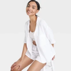 Women's 100% Cotton Gauze Short Sleeve Notch Collar Top - Stars Above™ -Lady Clothing Store GUEST cd7c691b 12ad 4a0b 9a52 2c78f207ea0e