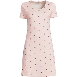 Lands' End Women's Cotton Short Sleeve Knee Length Nightgown -Lady Clothing Store GUEST cdc464e9 1d87 4ff5 a044 3219630e9665
