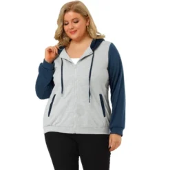 Agnes Orinda Women's Plus Size Casual Hood Color Block Zip Up Hoodie Jacket With Pocket 13 Agnes Orinda Women's Plus Size Casual Hood Color Block Zip Up Hoodie Jacket With Pocket -Lady Clothing Store GUEST d0e0caf4 d269 42e2 848b d4594294223c