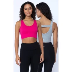 90 Degree By Reflex Womens 2 Pack Ribbed Seamless Bianca Strappy Back V-Neck Cropped Tank -Lady Clothing Store GUEST d2b0b90f aad2 40d6 b99e 8aa19e399934