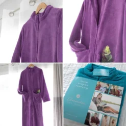 Women's Zip Up Fleece Robe, Soft Warm Plush Zipper Bathrobe -Lady Clothing Store GUEST d32b22c8 e909 4e43 8d27 8f9c8455fda7