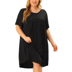 Agnes Orinda Women's Plus Size Comfort Solid Short Sleeve Nightgown -Lady Clothing Store GUEST d3fa188d 2a30 47a5 b028 570cd4869f78