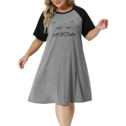 Agnes Orinda Women's Plus Size Short Sleeve Cute Graphic Nightgown -Lady Clothing Store GUEST d45d5033 773b 4826 bd19 e77a81984435
