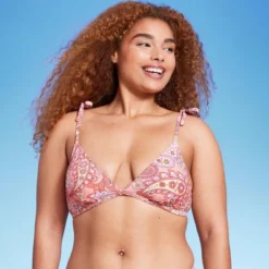 Women's Shoulder Tie Bralette Bikini Top - Wild Fable™ Peach Paisley Print -Lady Clothing Store GUEST d48c23a4 3eac 4455 bcf3 1b1eb0e81c73