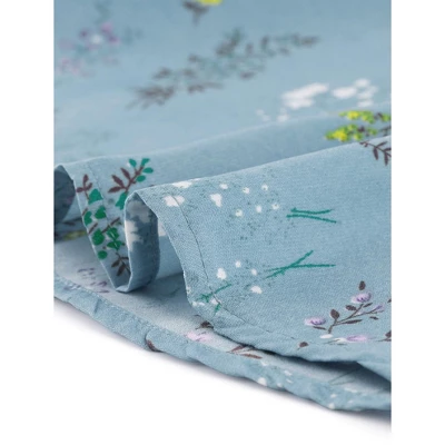 Allegra K Women's Button Front Floral Print V Neck 3/4 Sleeves Above Knee Dresses 7 Allegra K Women's Button Front Floral Print V Neck 3/4 Sleeves Above Knee Dresses - Image 5