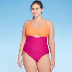 Women's Cut Out Colorblock Medium Coverage One Piece Swimsuit - Kona Sol™ Multi -Lady Clothing Store GUEST d69a0af0 0c2a 45f8 8f85 3843fbd7a632