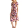 Womens Abstract Pattern Short Sleeves Knee-Length Faux Wrap Dress -Lady Clothing Store GUEST d80a937a a416 4570 aa7d 4b33a6139b2c