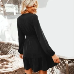 Women's Plunge Neck Button Loop Mini Dress - Cupshe -Lady Clothing Store GUEST d92e1043 b9eb 476e 8747 0b91daaca18d