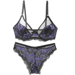 Agnes Orinda Women's Underwire Floral Lace Mesh Push-Up 2-Hook Lace Trim Bra And Panty Set -Lady Clothing Store GUEST da67f106 1f61 4314 b7a7 a944fc8728bc