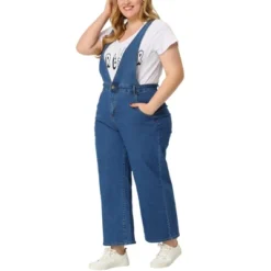 Agnes Orinda Women's Plus Size Denim Overalls Strap Cross Back Jumpsuits -Lady Clothing Store GUEST da79ec47 c2db 4b57 814e b77a8bc69158