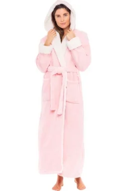 Women's Warm Winter Robe, Plush Fleece Full Length Long Hooded Bathrobe -Lady Clothing Store GUEST db165c01 f8ee 4af8 b3ee 62be0e75a653
