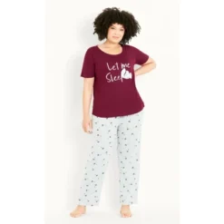 Women's Plus Size Let Me Sleep Set - Berry | EVANS -Lady Clothing Store GUEST db40f0b2 86fd 4ae1 bfca fd8efb4045fa