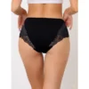 Agnes Orinda Women's Plus Size Panties Underwear Lace Breathable Mid Waist Stretch Briefs