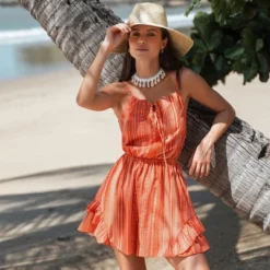 Women's Striped Tie Front Ruffled Romper -Cupshe 12 Women's Striped Tie Front Ruffled Romper -Cupshe -Lady Clothing Store GUEST dd113ffa d531 4a6f 84e6 c5d1875bc1da