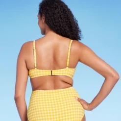 Women's Textured Gingham Triangle Bikini Top - Kona Sol™ Yellow -Lady Clothing Store GUEST dd2e8079 74e6 43e9 97f9 37de1e7f9b69