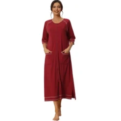 Cheibear Womens Zipper Front Housecoat With Pockets Long Robes 18 Cheibear Womens Zipper Front Housecoat With Pockets Long Robes -Lady Clothing Store GUEST dd6d3390 21de 4eab a006 6bd9b4b36bac