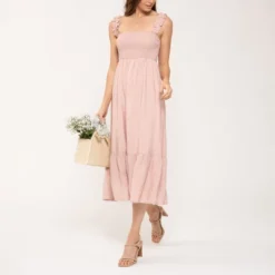 August Sky Women's Smocked Midi Dress 19 August Sky Women's Smocked Midi Dress -Lady Clothing Store GUEST ddc862e8 567e 43e6 bd0f afe382cc2f5c