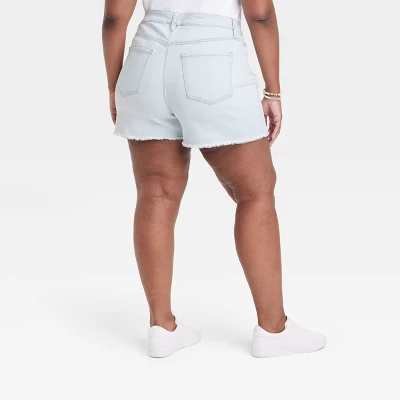 Women's High-Rise Denim Shorts - Ava & Viv™ Light Wash 3 Women's High-Rise Denim Shorts - Ava & Viv™ Light Wash