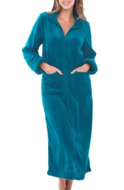 Women's Zip Up Fleece Robe, Soft Warm Plush Zipper Bathrobe -Lady Clothing Store GUEST de9698d1 181e 4516 a7c6 ee843b43ccac