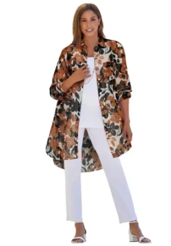 Jessica London Women’s Plus Size Sheer Georgette Mega Tunic -Lady Clothing Store GUEST dea174af c3c6 487c 8d89 80cc8f83103d