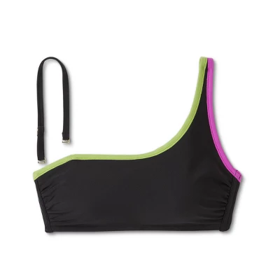 Women's Contrast Binding One Shoulder Bralette Bikini Top - Shade & Shore™ 7 Women's Contrast Binding One Shoulder Bralette Bikini Top - Shade & Shore™ - Image 5