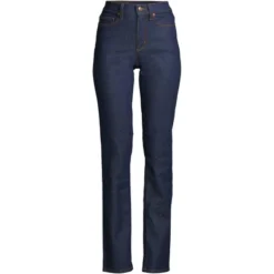 Lands' End Women's Recover High Rise Straight Leg Blue Jeans -Lady Clothing Store GUEST e425e8e2 187a 4dba ab28 7fba73be5c2f